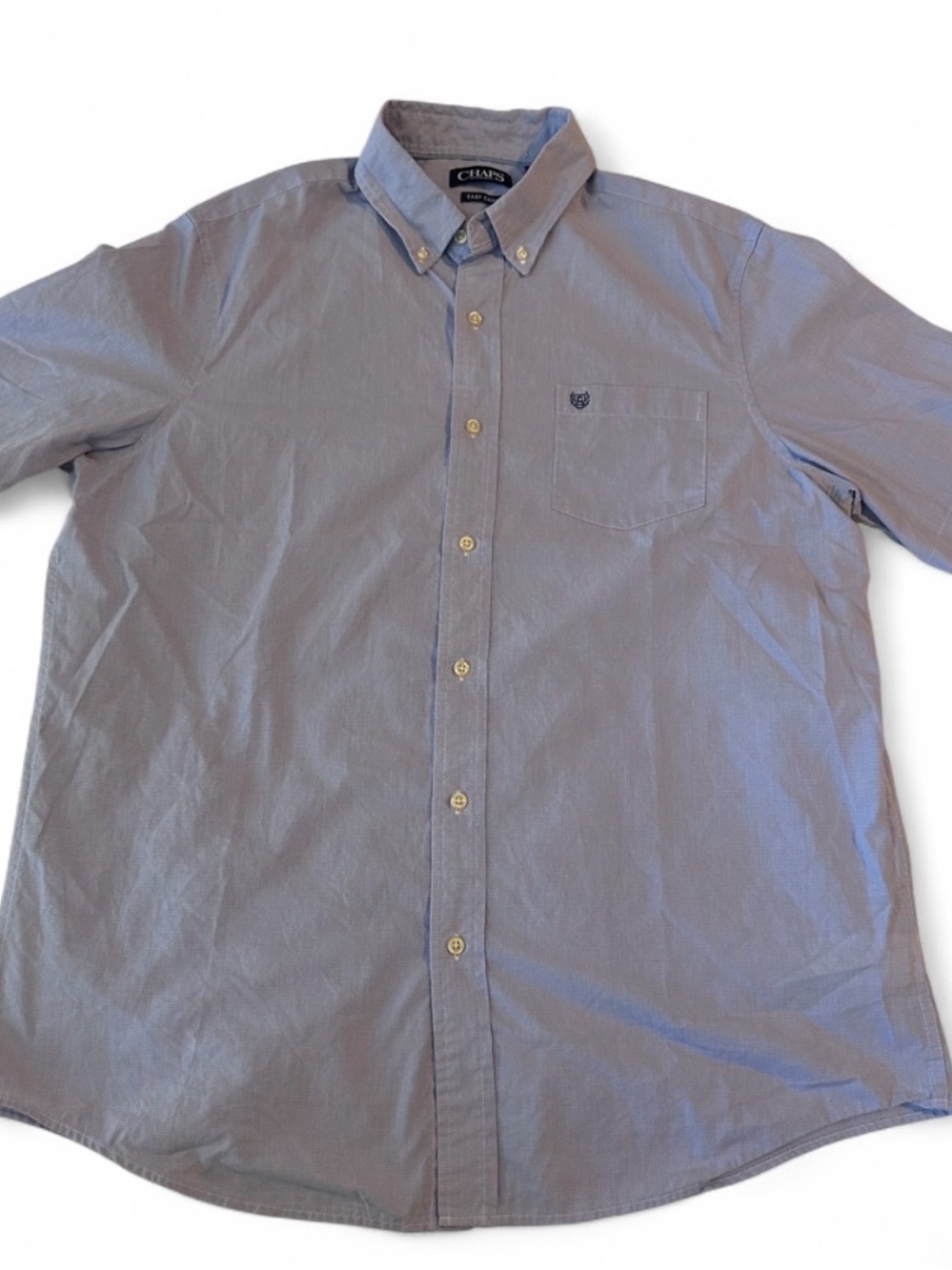 Chaps Men's Blue Button-Down Oxford Shirt with Chest Pocket